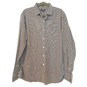 Thomson Shirtings By J.Crew 80’s 2-Ply Lg 16-16 1/2 Navy Check plaid dress shirt